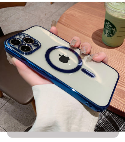 Luxury Plating Clear Magnetic For Magsafe Wireless Charge Case For iPhone 13 12 11 Pro Max X XR XS Plus Soft Silicone Cover The Clothing Company Sydney