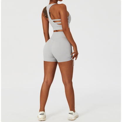 2 Piece Women's Yoga Set Workout Shirts Sport Pants Bra Gym Suits Fitness Shorts Crop Top High Waist Running Leggings Sports Sets The Clothing Company Sydney