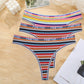 3 Pack Cotton Mix Seamless G-string Colorful Striped Lingerie Panties S-XL Thongs Female Letter Waist Underwear Briefs The Clothing Company Sydney