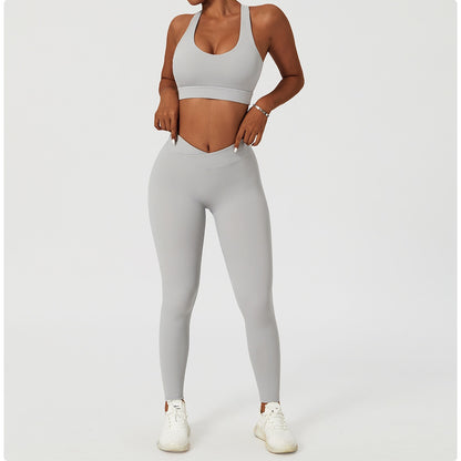 2 Piece Women's Yoga Set Workout Shirts Sport Pants Bra Gym Suits Fitness Shorts Crop Top High Waist Running Leggings Sports Sets The Clothing Company Sydney