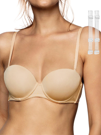 Strapless Seamless Bra 1/2 Cup Underwear Invisible Bralette Detachable Shoulder Strap Lingerie The Clothing Company Sydney