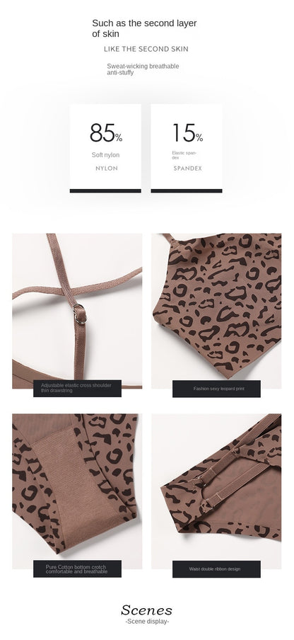 Leopard Print Women's Underwear Set Bra Brief Sets Seamless Bralette Lingerie Set The Clothing Company Sydney