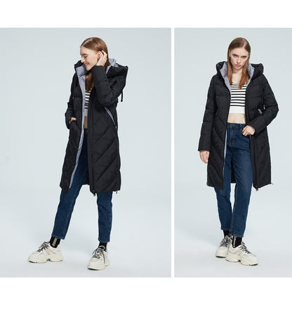 Winter Women Long Cotton Jacket Stand Collar Hooded Warm Windproof Coat Pockets Zipper Parka The Clothing Company Sydney
