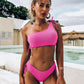 Bandeau Swimsuit Swimwear Women High Waist Bikini Set 2 Piece Summer Swim Beach Wear Bathing Suit The Clothing Company Sydney