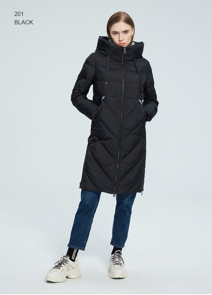 Winter Women Long Cotton Jacket Stand Collar Hooded Warm Windproof Coat Pockets Zipper Parka The Clothing Company Sydney