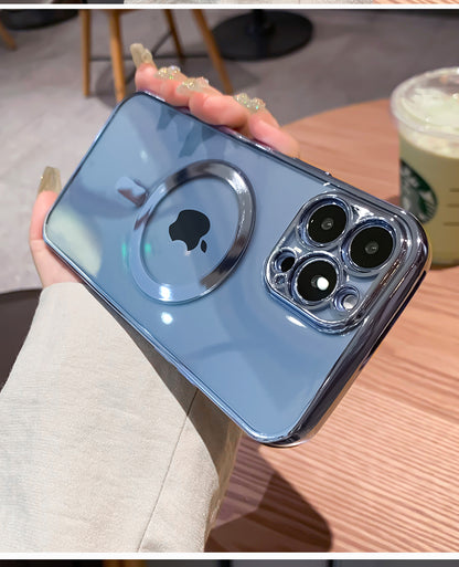 Luxury Plating Clear Magnetic For Magsafe Wireless Charge Case For iPhone 13 12 11 Pro Max X XR XS Plus Soft Silicone Cover The Clothing Company Sydney