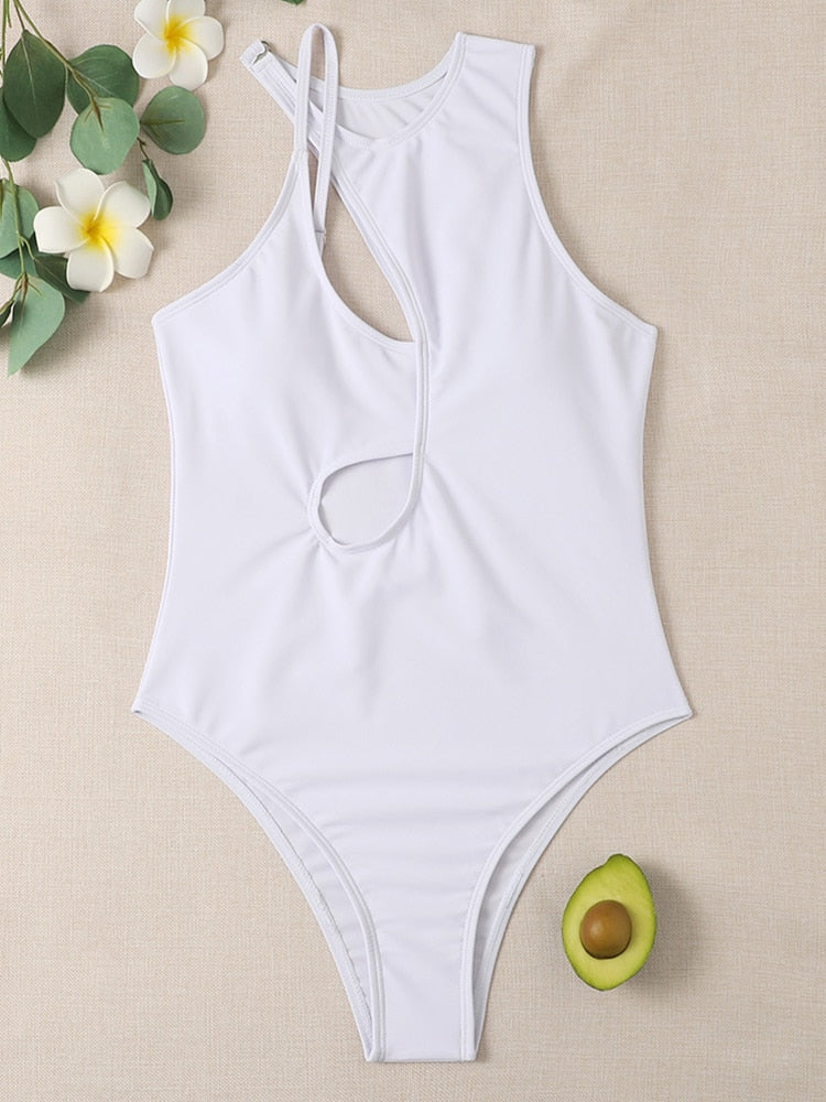 High Neck Swimwear One Piece Swimsuit Hollow Out Bathing Suit Summer Beach Wear Push Up Monokini The Clothing Company Sydney