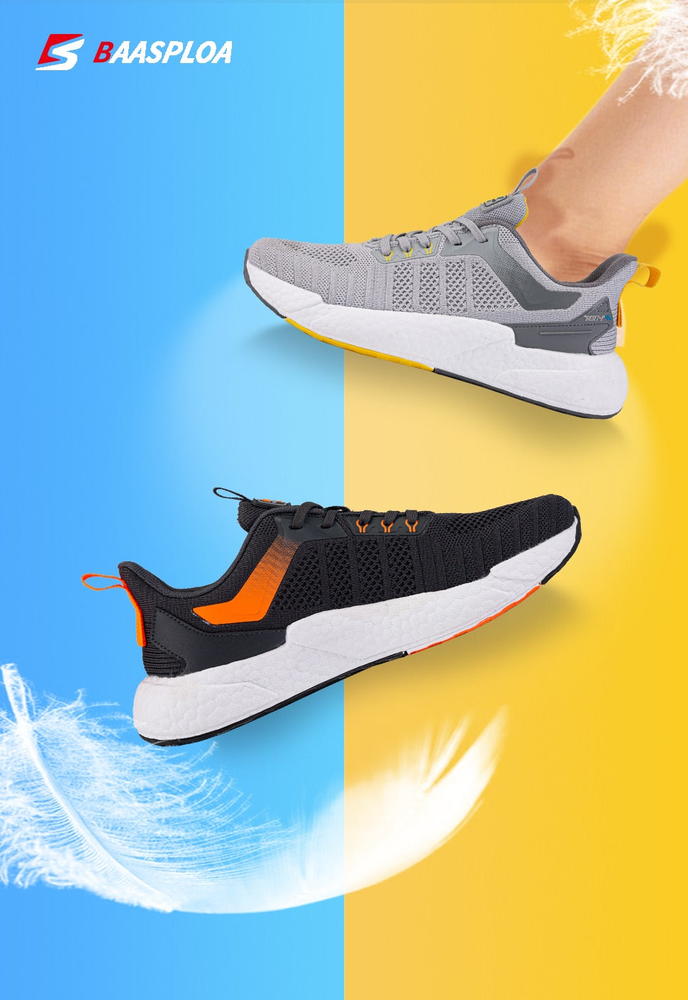 Men's Comfortable Knit Walking Shoes Breathable Fashion Sneaker Anti-Slip Shock-Absorbing Casual Sneakers Shoes The Clothing Company Sydney