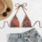 2 Piece Swimsuit Print Top Micro Bikini Split Swimwear Paisley Print Halter Bikini Set The Clothing Company Sydney