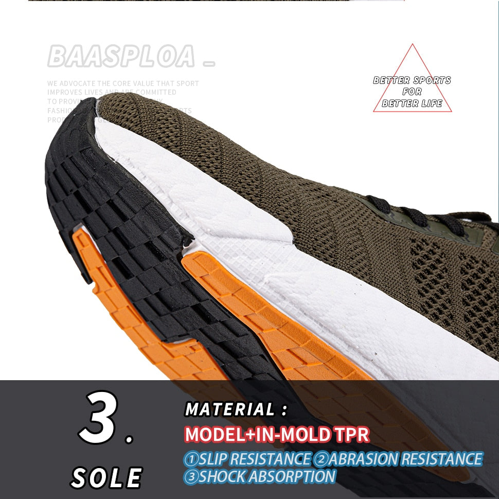 Men's Comfortable Knit Walking Shoes Breathable Fashion Sneaker Anti-Slip Shock-Absorbing Casual Sneakers Shoes The Clothing Company Sydney