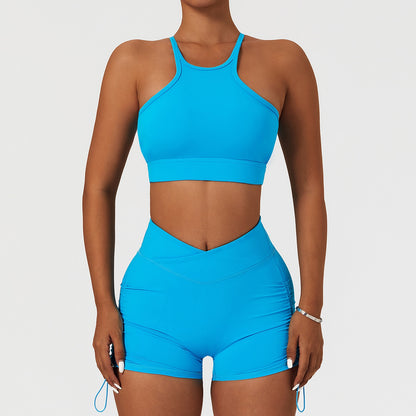 2 Piece Women's Yoga Set Workout Shirts Sport Pants Bra Gym Suits Fitness Shorts Crop Top High Waist Running Leggings Sports Sets The Clothing Company Sydney