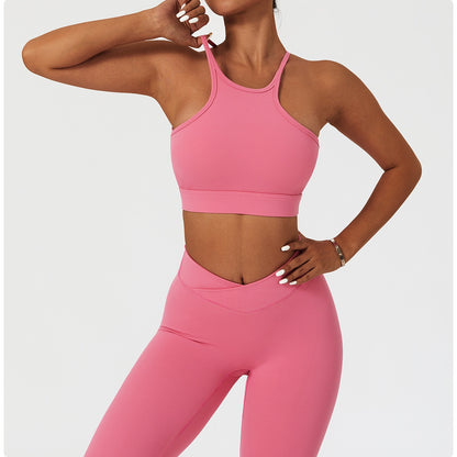 2 Piece Women's Yoga Set Workout Shirts Sport Pants Bra Gym Suits Fitness Shorts Crop Top High Waist Running Leggings Sports Sets The Clothing Company Sydney