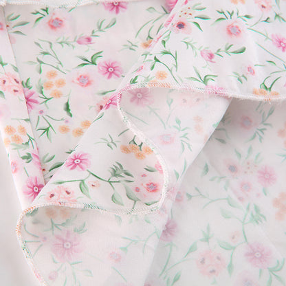 French Romantic Strap Floral Printing Summer Fashion Chic Ruffles Pleated Dress Mini Double Layer Dress The Clothing Company Sydney