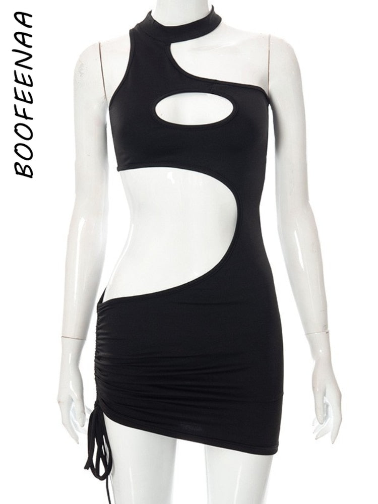 Irregular Cut Out Mini Bodycon Dress Summer Going Out Club Wear Outfits White Black Dresses The Clothing Company Sydney