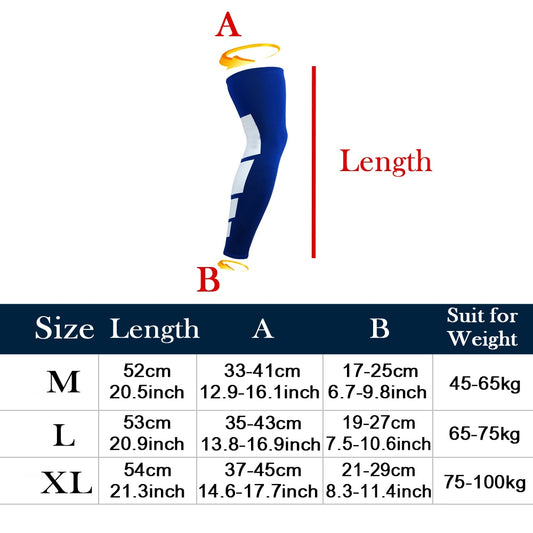 Sports Anti-slip Full Length Compression Leg Sleeves Calf Shin Splint Support Protector for Cycling Running Basketball Golf Sleeve The Clothing Company Sydney