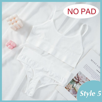 2 Piece Bra Set Bralette Underwear Lingerie Ribbed Tops Seamless Wire Free Bra and  Panty Set The Clothing Company Sydney