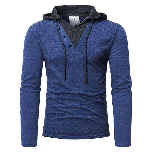 Men's Hoodies Sweatshirts Long Sleeve Solid Patchwork Single Breasted Drawstring Lightweight Casual Street Home Clothing Top The Clothing Company Sydney