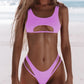 2 Piece Micro Bikini Swimsuit Rib Bikini Set Push Up Women Swimwear Brazilian Cut Out Neon Bathing Suit The Clothing Company Sydney