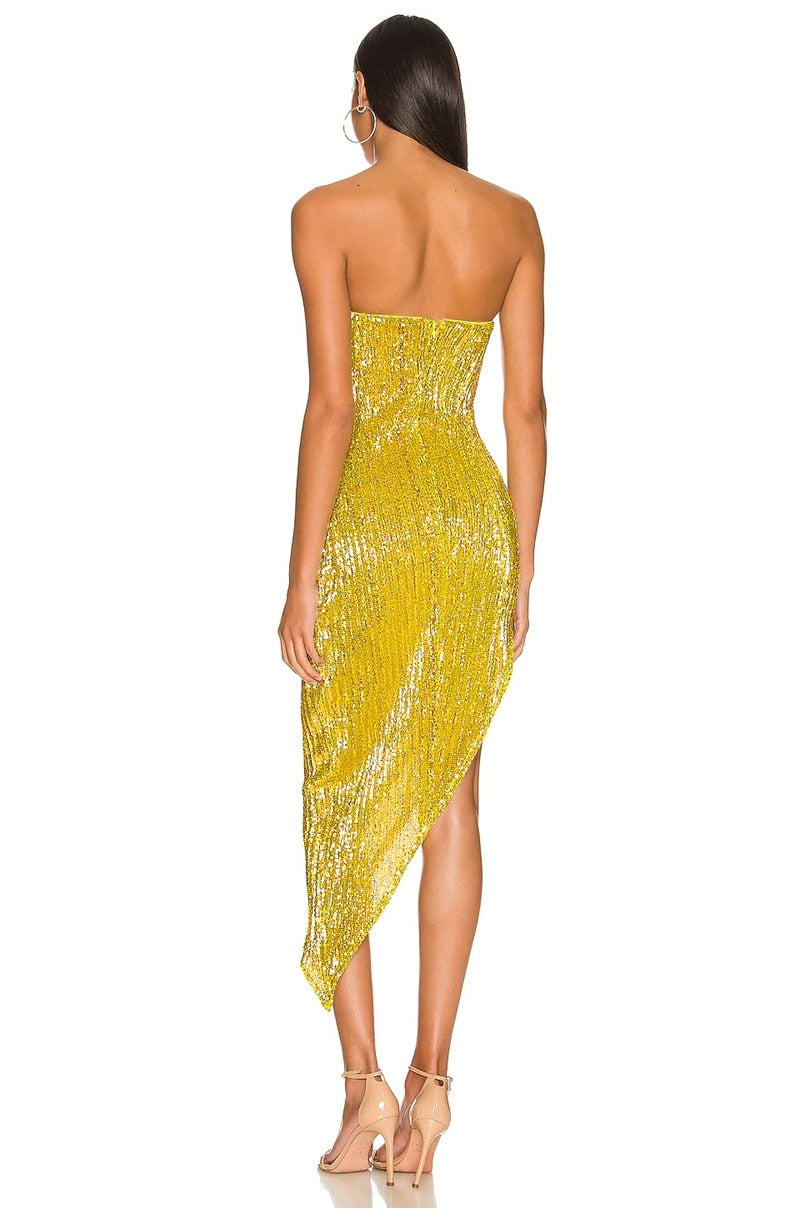 Sequin Dress Women Vacation Beach Backless Dress Split Bodycon Evening Party Dress The Clothing Company Sydney