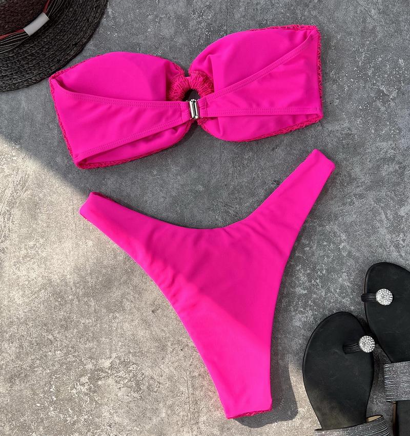 High Cut Swimsuits Bandeau Bikini Set Thong Swimwear Strapless Brazilian Bikini Set Bathing Suit The Clothing Company Sydney