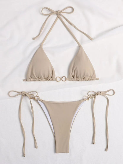 Ring Linked Micro Triangle Thong Bikini Set Two Piece Swimwear Sexy Swimsuit Summer Beach Bathing Suit Bikinis The Clothing Company Sydney