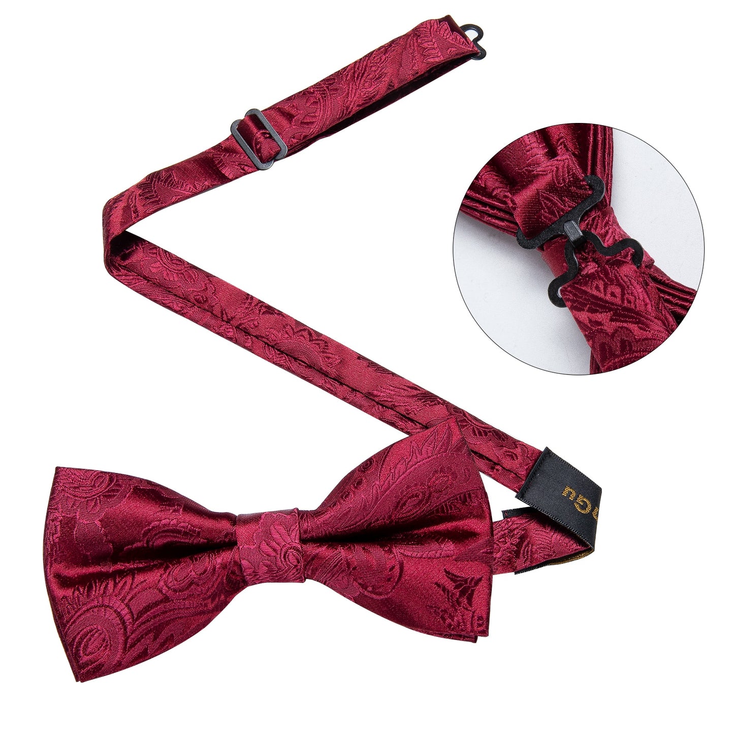 Wedding Bow Tie for Men Classic Red Pre-tied Bowtie Cufflinks Corsage Set for Party Silk Butterfly Knot Gift  Set The Clothing Company Sydney