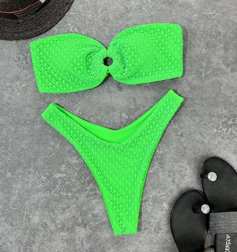 High Cut Swimsuits Bandeau Bikini Set Thong Swimwear Strapless Brazilian Bikini Set Bathing Suit The Clothing Company Sydney