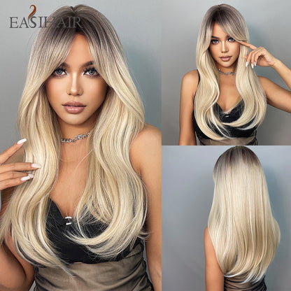 Brown Straight Synthetic Wigs with Bangs Natural Layered Hair Wigs for Women Daily Cosplay Party Heat Resistant Wigs The Clothing Company Sydney
