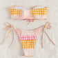 Two Piece Swimwear Plaid Drawstring Bandeau Bikini Swimsuit Bandeau Bikini Set Summer Beach Bathing Suit The Clothing Company Sydney