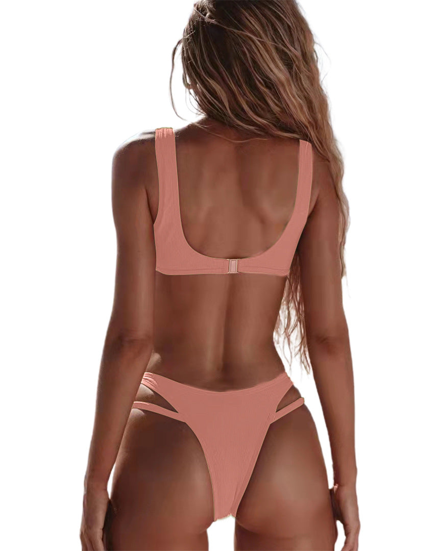 2 Piece Micro Bikini Swimsuit Rib Bikini Set Push Up Women Swimwear Brazilian Cut Out Neon Bathing Suit The Clothing Company Sydney