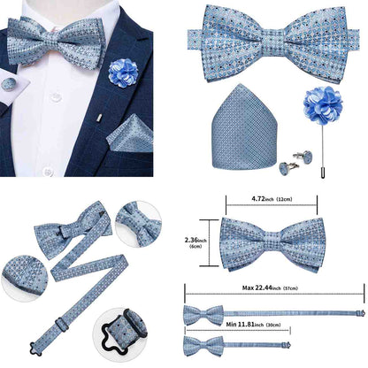 Wedding Bow Tie for Men Classic Red Pre-tied Bowtie Cufflinks Corsage Set for Party Silk Butterfly Knot Gift  Set The Clothing Company Sydney