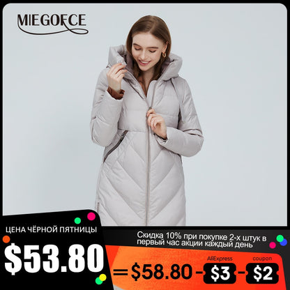 Winter Women Long Cotton Jacket Stand Collar Hooded Warm Windproof Coat Pockets Zipper Parka The Clothing Company Sydney