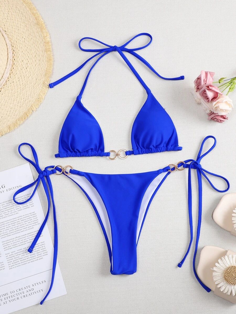 Ring Linked Micro Triangle Thong Bikini Set Two Piece Swimwear Sexy Swimsuit Summer Beach Bathing Suit Bikinis The Clothing Company Sydney