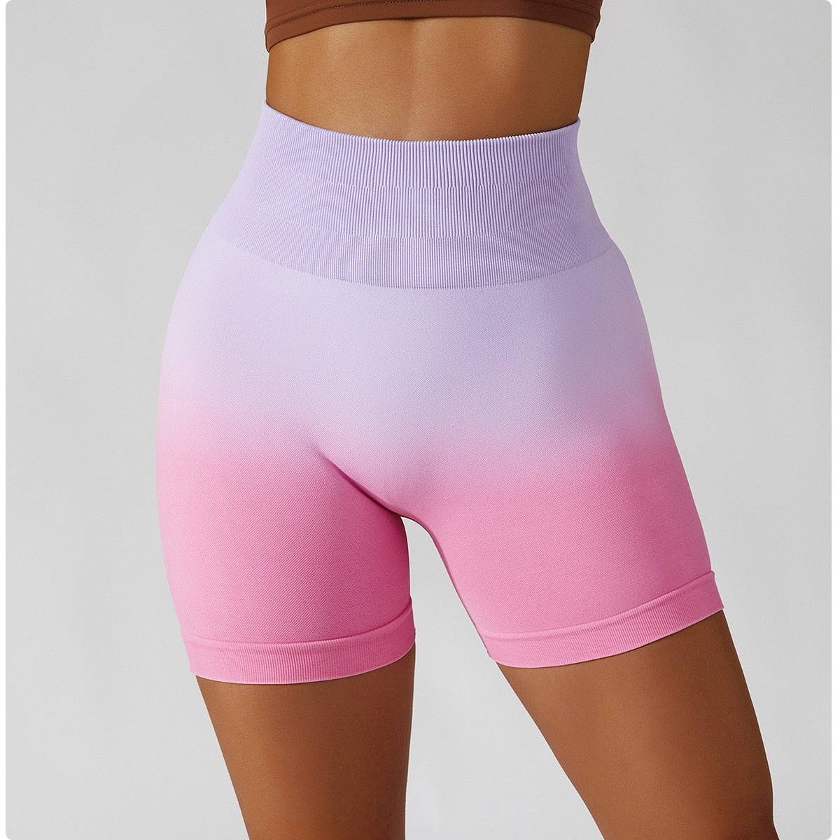 Gradient Seamless Yoga Shorts Gym Running Workout Tight Sports Shorts High Waist Elastic Butt Lifting Fitness Pants Shorts The Clothing Company Sydney