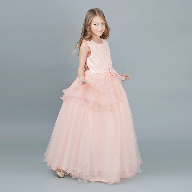 Kid Wedding Dresses for Girls Elegant Flower Princess Long Gown Baby Girl Christmas Dress Size 6 12 14 Years The Clothing Company Sydney