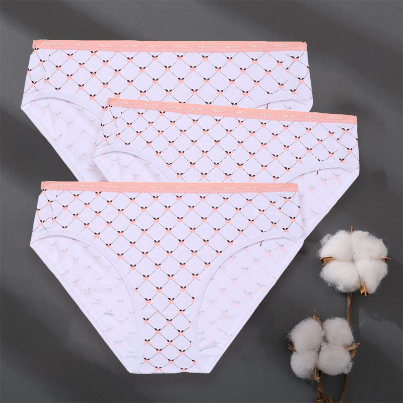 3 pack Set Women Panties Cotton Underwear Patchwork Cute Design Lingerie Underpants Pantys Sexy Briefs Intimates for Girls The Clothing Company Sydney