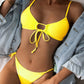 Tie Bikini Plain Summer Swimsuit Swimwear Bikinis Set 2 Pieces Swimming Beachwear for Bathing Suit The Clothing Company Sydney