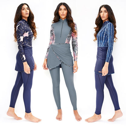 3 Piece Boho Conservative swimwear for women Full Cover Long Sleeve Full Body Swimsuit The Clothing Company Sydney