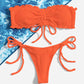 Tie Front Bandeau Thong Bikinis Two Piece Swimwear Swimsuit Bikini Set Summer Beach Bathing Suit The Clothing Company Sydney