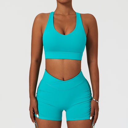 2 Piece Women's Yoga Set Workout Shirts Sport Pants Bra Gym Suits Fitness Shorts Crop Top High Waist Running Leggings Sports Sets The Clothing Company Sydney