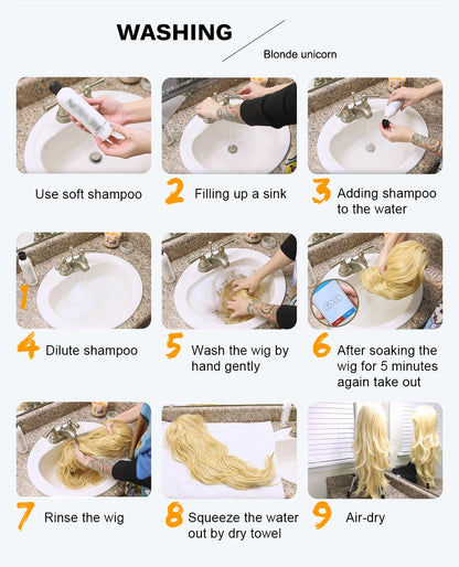 Ombre Brown Gray Ash Synthetic Long Wavy Wigs Middle Part Mixed Blonde Wig Women Daily Cosplay Heat Resistant Wigs The Clothing Company Sydney