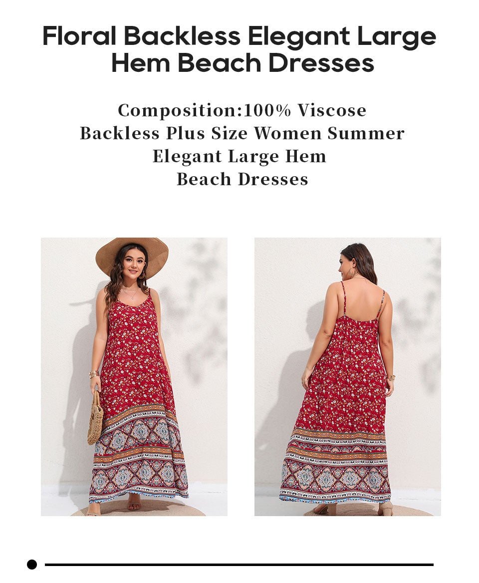 Ditsy Floral Maxi Cami Dress Backless Plus Size Women's Summer Elegant Large Hem Beach Dresses The Clothing Company Sydney