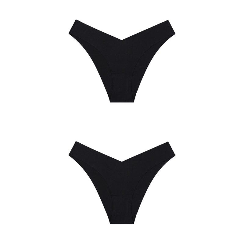 2 Pack Seamless Panties for Women Ice Silk Low Waist Underwear Fitness Sports Lingerie T-back G-string Thong Underwear The Clothing Company Sydney