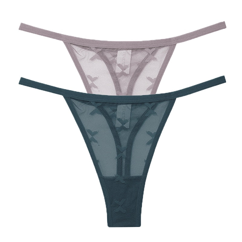 2 Pack Mesh G-String Panties Transparent Underwear Women Seamless Thong Underpants Intimates Lingerie The Clothing Company Sydney