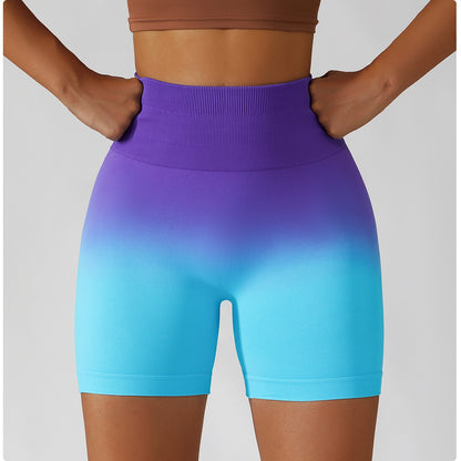 Gradient Seamless Yoga Shorts Gym Running Workout Tight Sports Shorts High Waist Elastic Butt Lifting Fitness Pants Shorts The Clothing Company Sydney