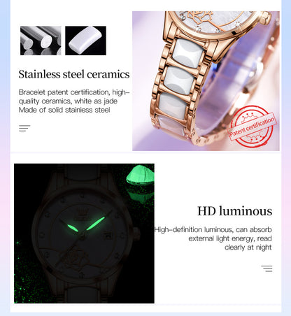 OLEVS Luxury Quartz Japan Movement 30M Water resistant Ceramics Ladies Watch Clothing Company Sydney