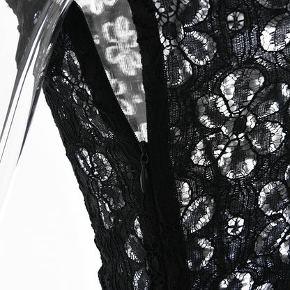 Square Neck Black White Mini Summer High Waist Short Sleeve Beachwear Bodycon Hollow Out Sundress Dress The Clothing Company Sydney