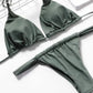 2 Piece Solid Brazilian Bikini Micro Halter Swimwear T-back Swimsuit Thong Bikini Set Bathing Suit The Clothing Company Sydney