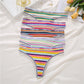 3 Pack Cotton Mix Seamless G-string Colorful Striped Lingerie Panties S-XL Thongs Female Letter Waist Underwear Briefs The Clothing Company Sydney