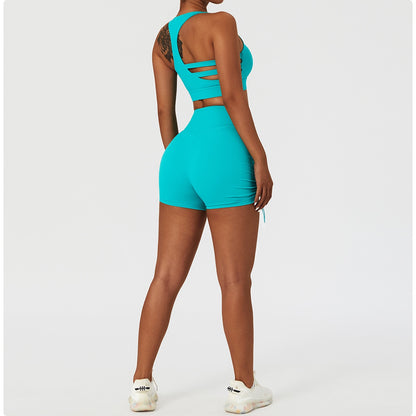 2 Piece Women's Yoga Set Workout Shirts Sport Pants Bra Gym Suits Fitness Shorts Crop Top High Waist Running Leggings Sports Sets The Clothing Company Sydney